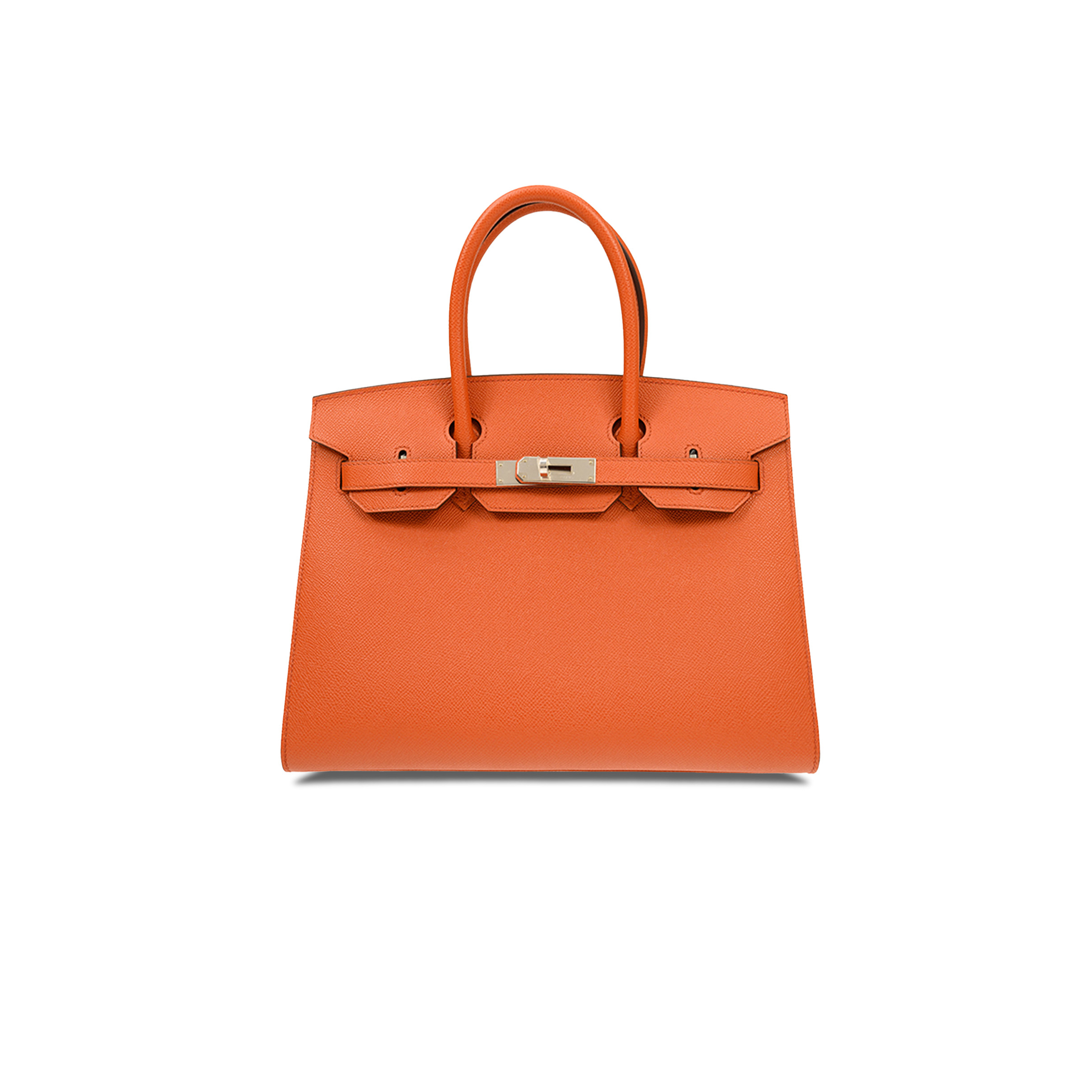 HERMES BIRKIN 35 EPSOM LEATHER ORANGE SILVER BUCKLE LUXURY BAG BK30R1EPSSO (35*28*18cm)